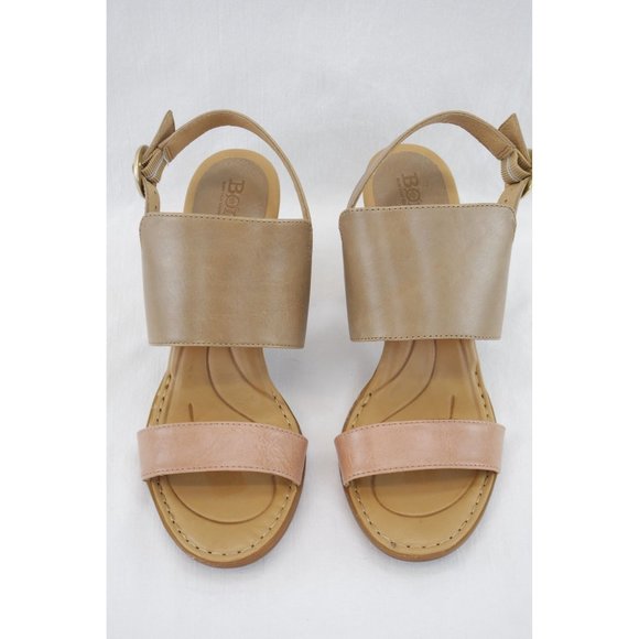 EUC Born 'Cindie' Light Gray Heels | Sz 10, Sabbia/Rosa, Leather - Picture 4 of 9